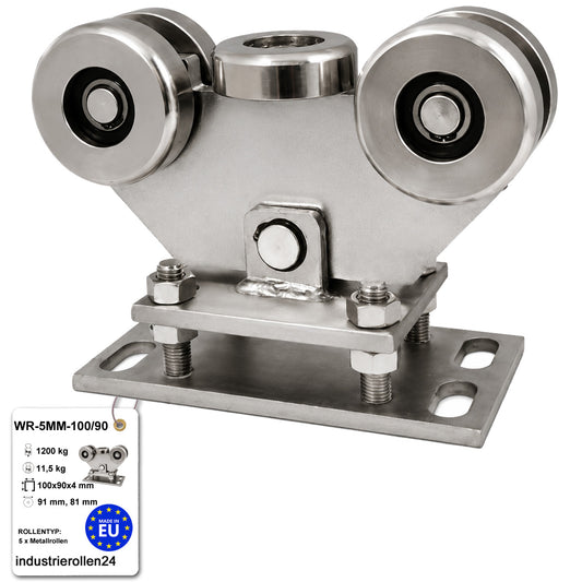 Torwagen für Schiebetore - für Profile 100x90 mm - Wandstärke 4 mm: WR-5MM-100/90