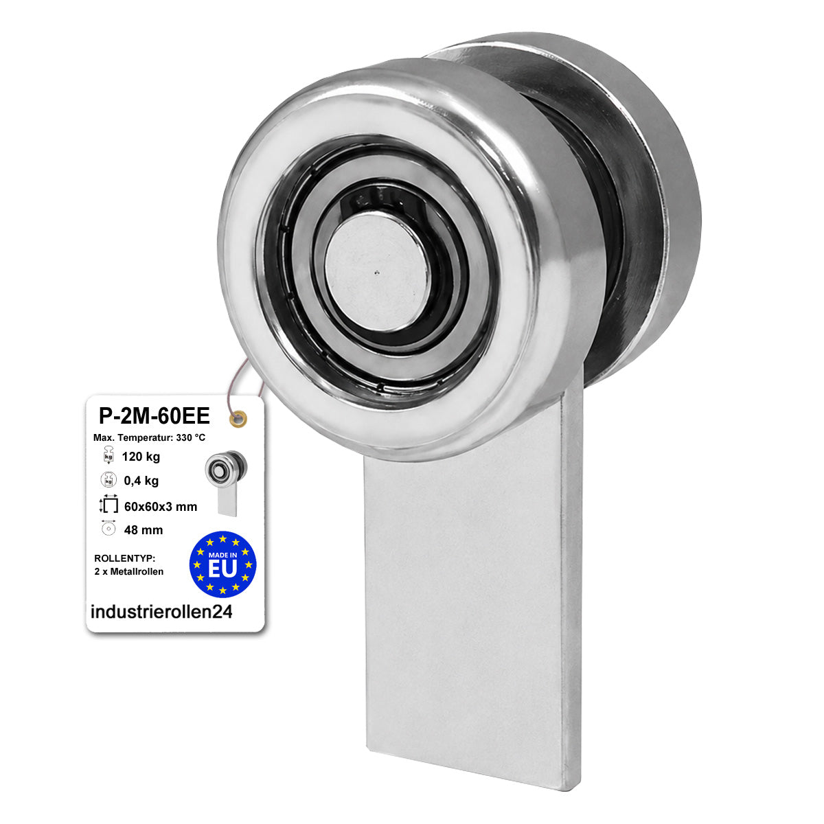Torwagen für Schiebetore bis 330 °C – für Profile 60 × 60 mm – Wandstärke 3 mm: P-2M-60EE