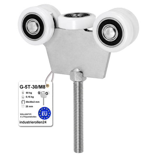Torwagen für Schiebetore - für Profile 30x30 mm - Wandstärke 2 mm: G-5T-30/M80
