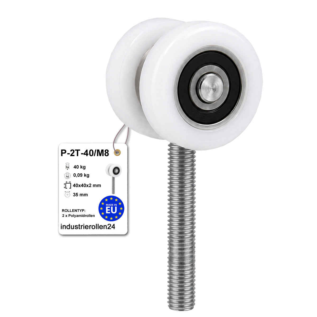 Torwagen für Schiebetore - für Profile 40x40 mm - Wandstärke 2 mm: P-2T-40/M8