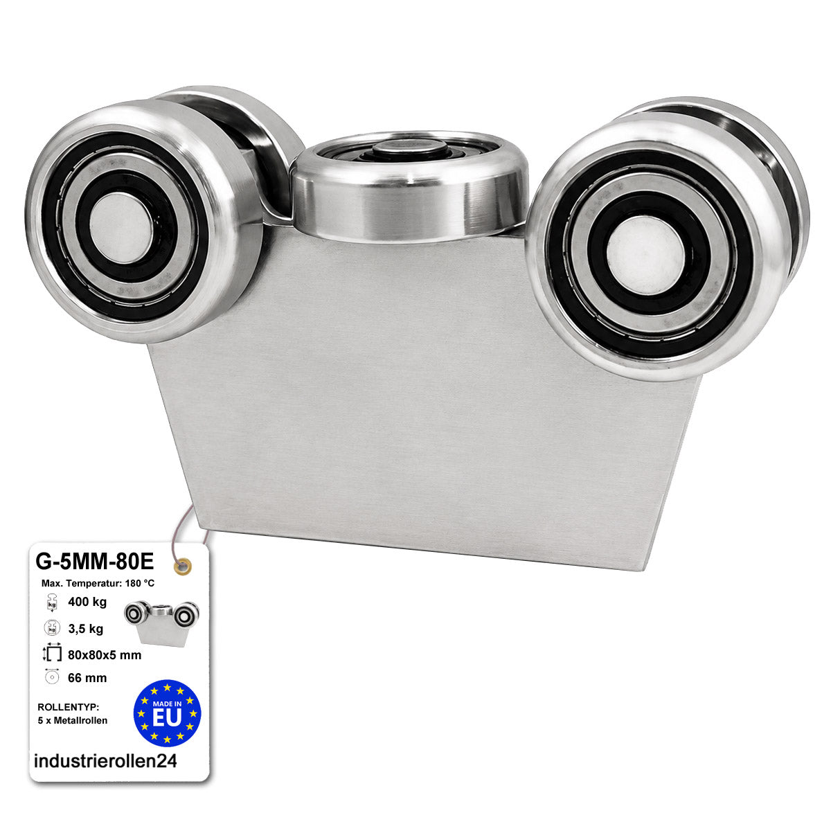 Torwagen für Schiebetore bis 180 °C – für Profile 80 × 80 mm – Wandstärke 5 mm: G-5MM-80E