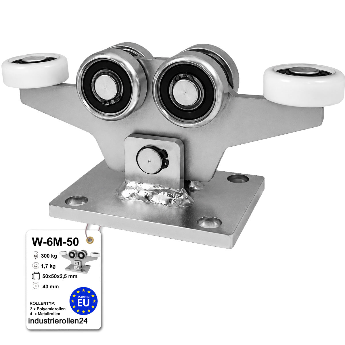 Torwagen für Schiebetore - für Profile 50x50 mm - Wandstärke 2,5 mm: W-6M-50