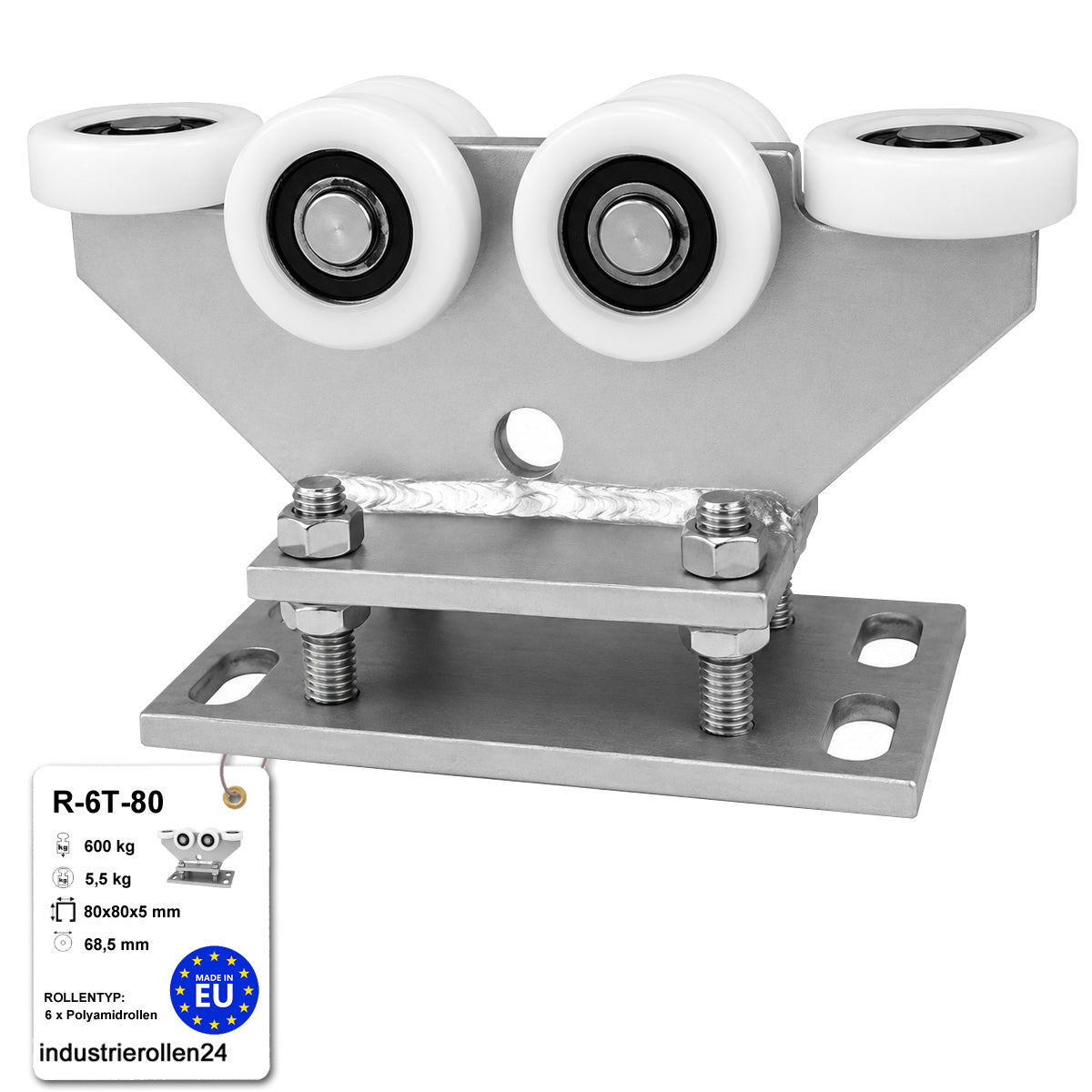 Torwagen für Schiebetore - für Profile 80 x 80 mm - Wandstärke 5 mm: R-6T-80