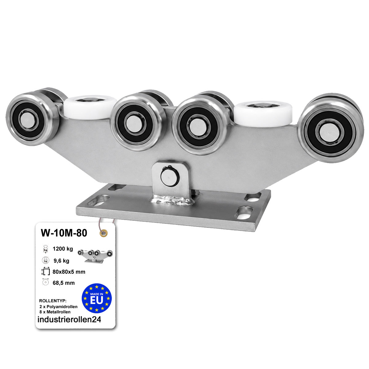 Torwagen für Schiebetore - für Profile 80 x 80 mm - Wandstärke 5 mm: W-10M-80