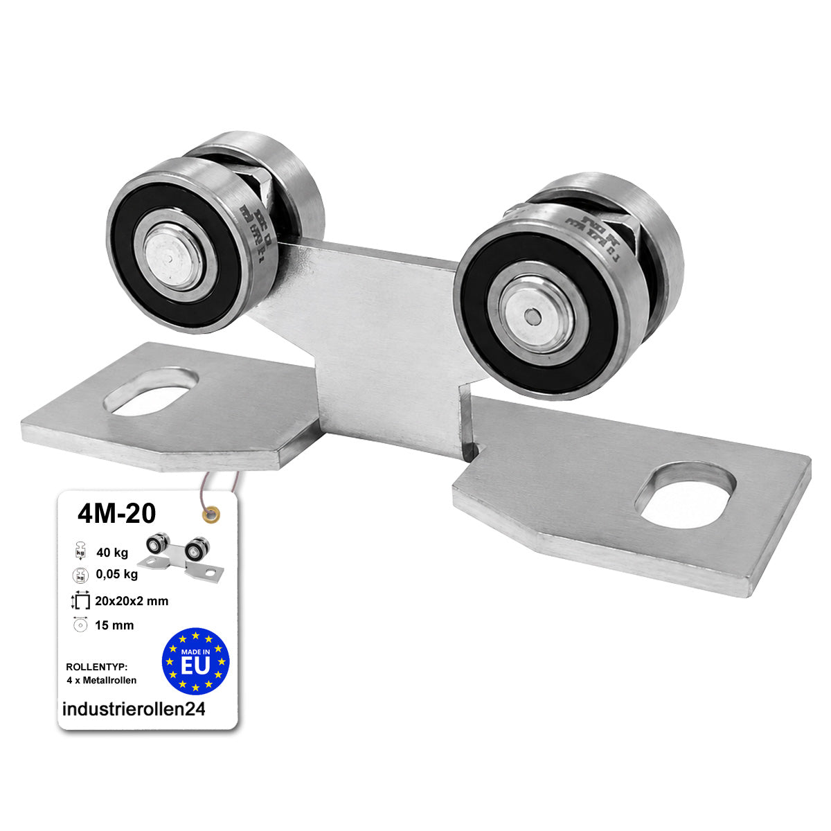 Torwagen für Schiebetore - für Profile 20x20 mm - Wandstärke 2 mm: 4M-20