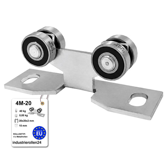 Torwagen für Schiebetore - für Profile 20x20 mm - Wandstärke 2 mm: 4M-20