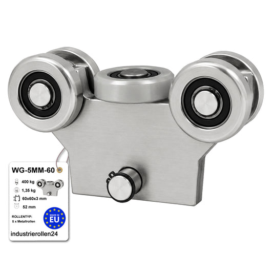Torwagen für Schiebetore - für Profile 60 x 60 mm - Wandstärke 3 mm: WG-5MM-60