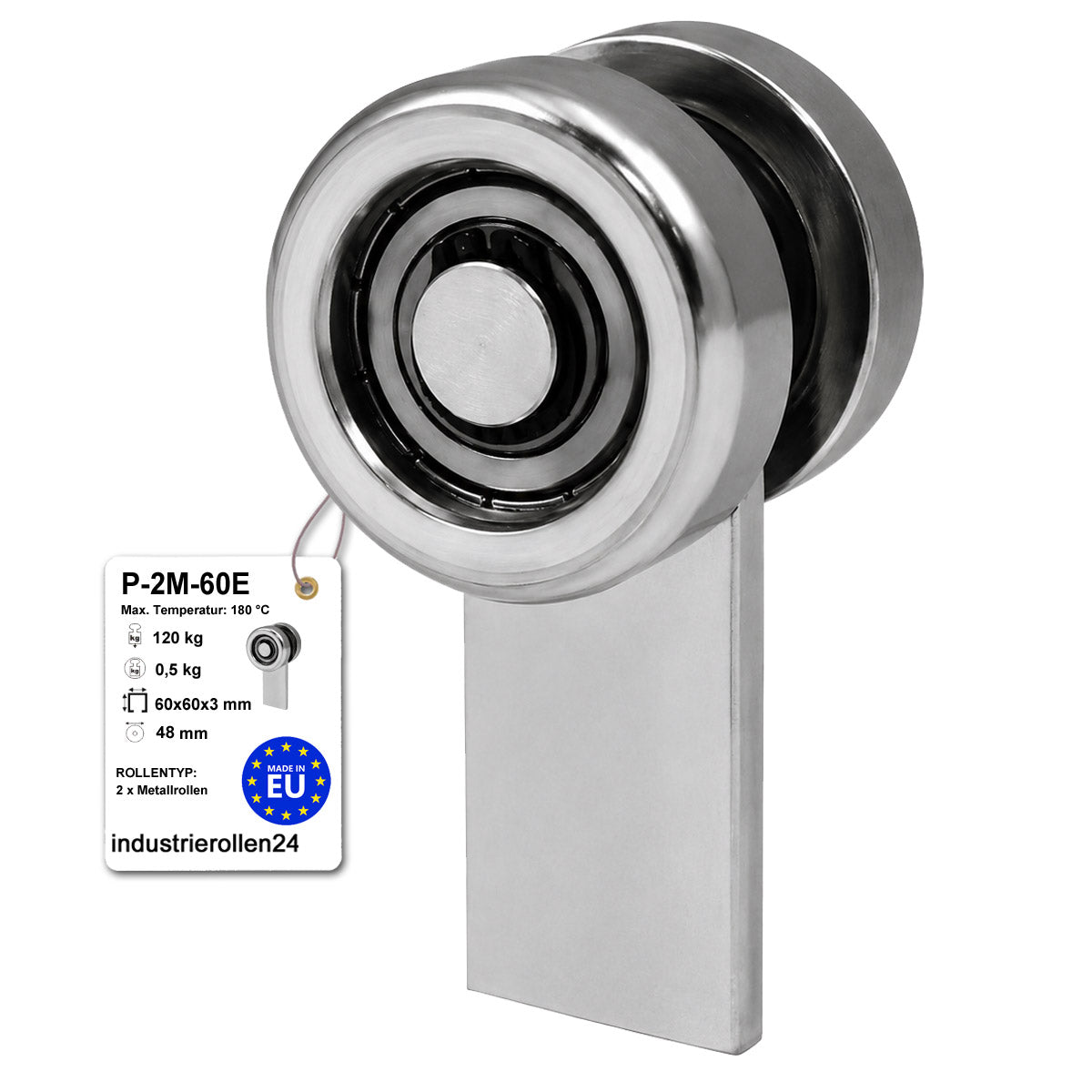 Torwagen für Schiebetore bis 180 °C – für Profile 60 × 60 mm – Wandstärke 3 mm: P-2M-60E