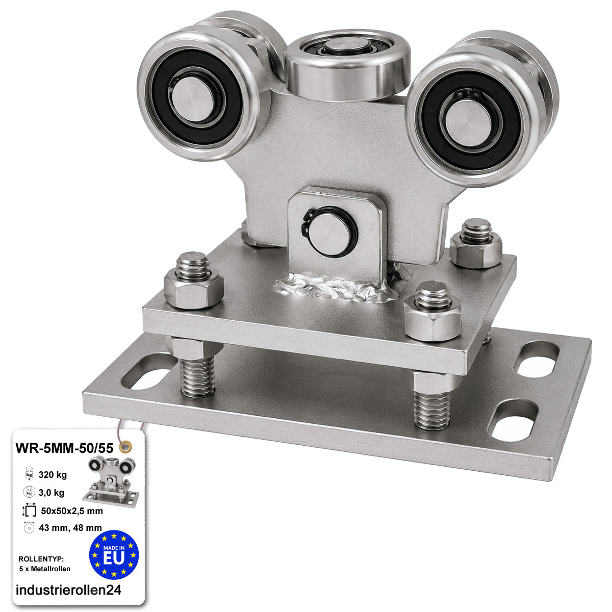 Torwagen für Schiebetore - für Profile 50x55 mm - Wandstärke 2,5 mm: WR-5MM-50/55
