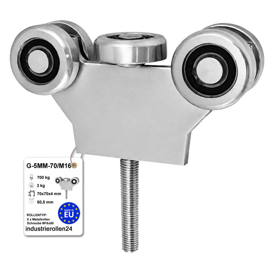 Torwagen für Schiebetore - für Profile 70 x 70 mm - Wandstärke 4 mm: G-5MM-70/M16