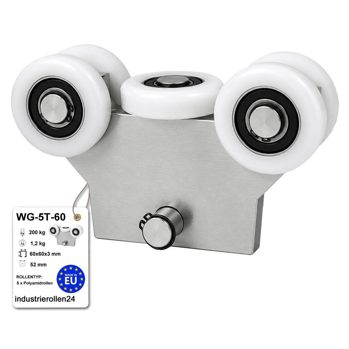 Torwagen für Schiebetore - für Profile 60 x 60 mm - Wandstärke 3 mm: WG-5T-60