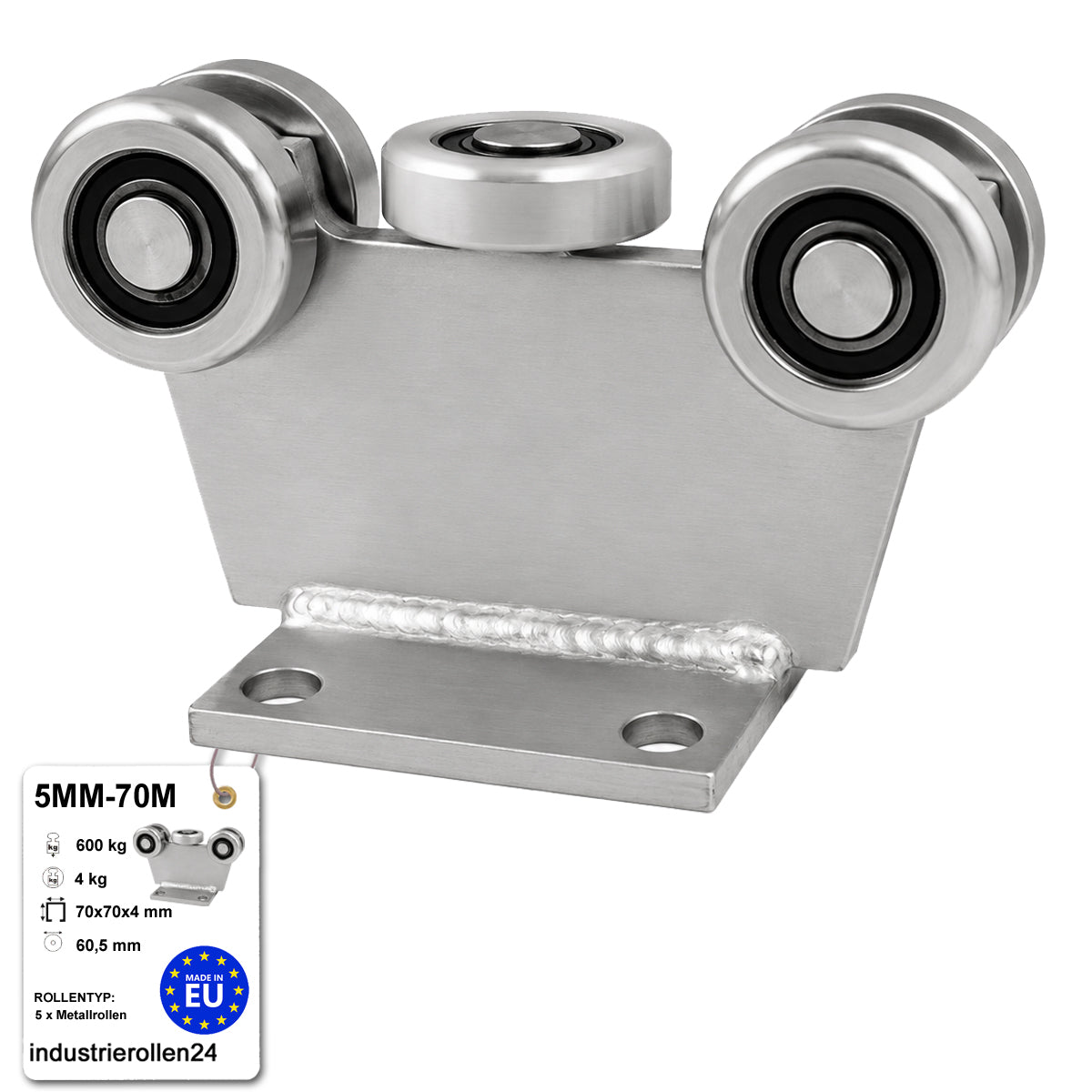 Torwagen für Schiebetore - für Profile 70 x 70 mm - Wandstärke 4 mm: 5MM-70M