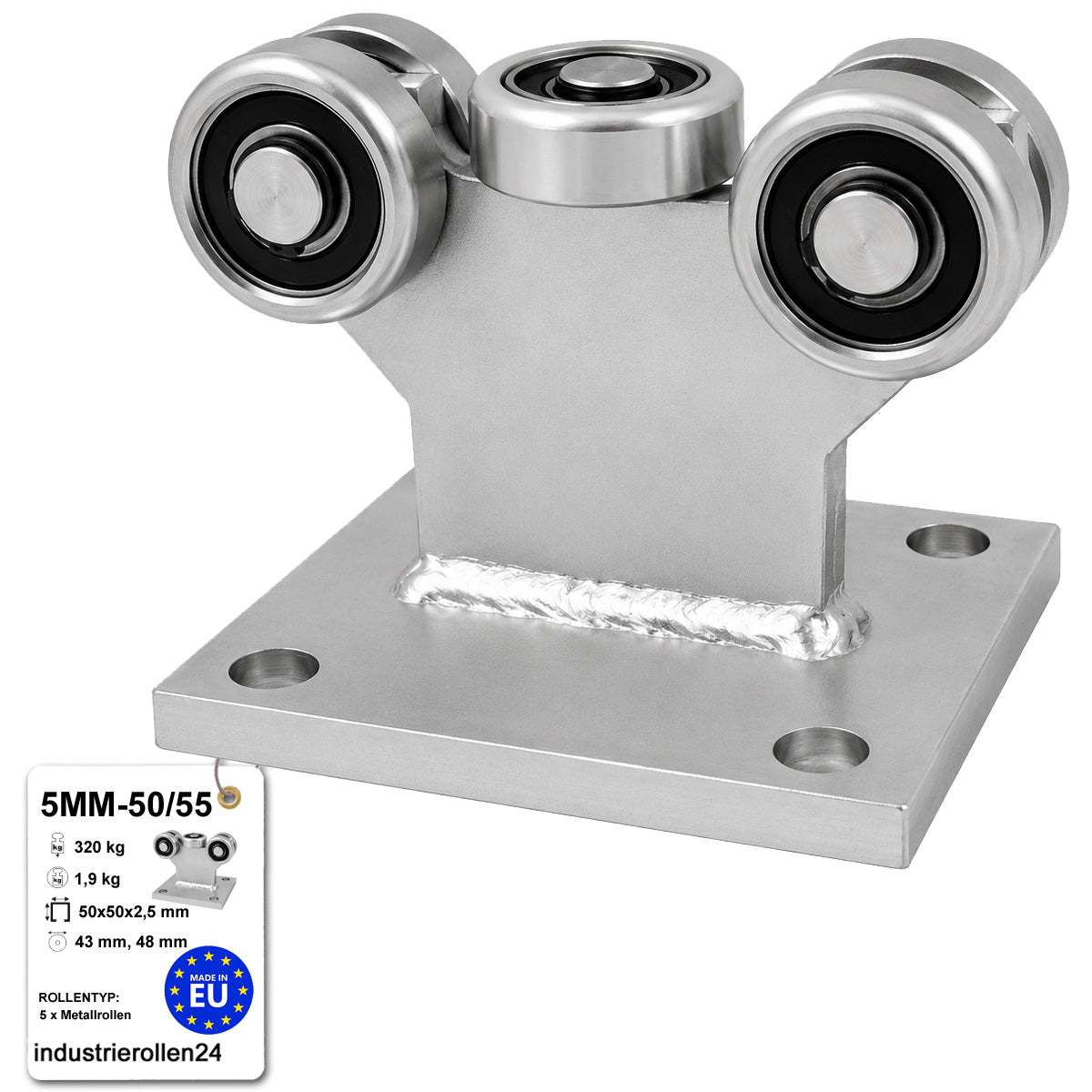 Torwagen für Schiebetore - für Profile 50x55 mm - Wandstärke 2,5 mm: 5MM-50/55
