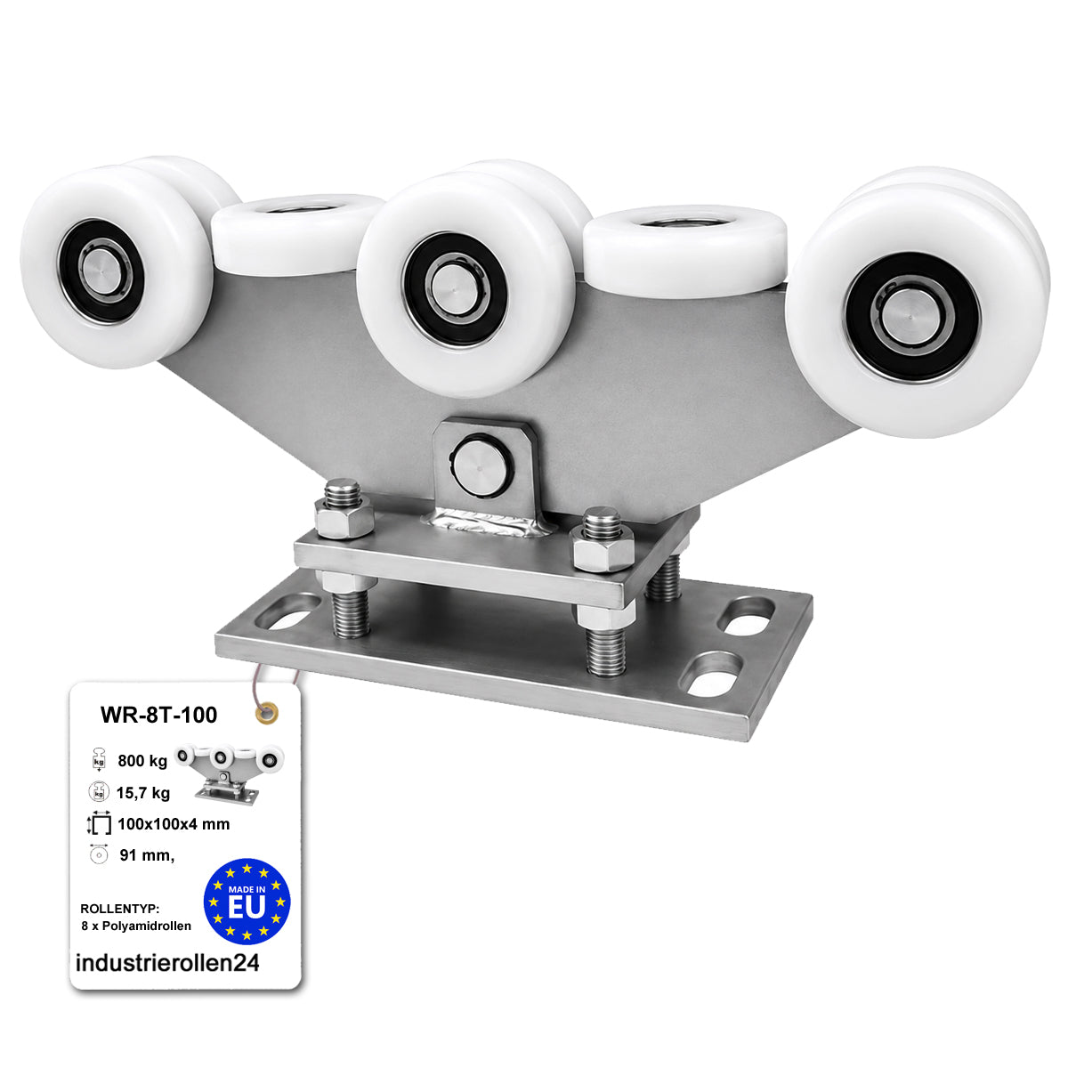 Torwagen für Schiebetore - für Profile 100x100 mm - Wandstärke 4 mm: WR-8T-100