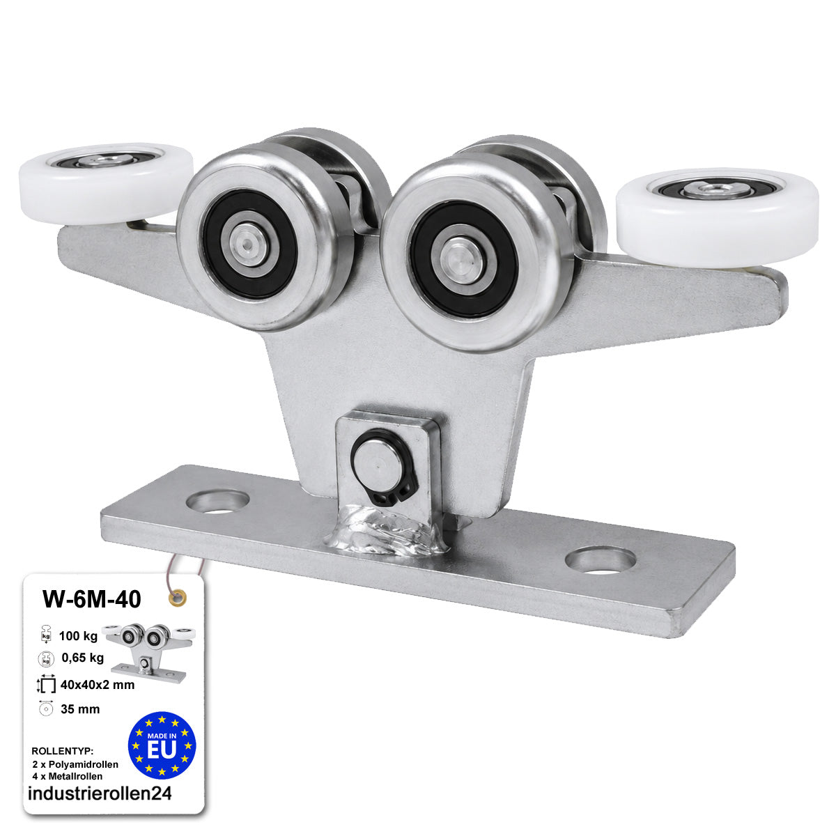 Torwagen für Schiebetore - für Profile 40x40 mm - Wandstärke 2 mm: W-6M-40