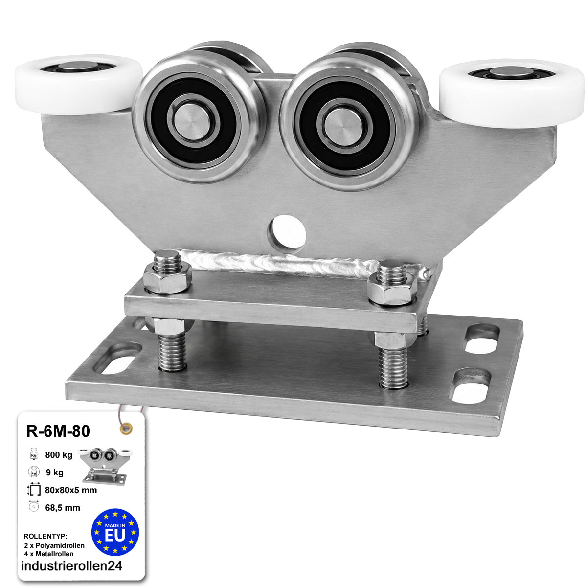 Torwagen für Schiebetore - für Profile 80 x 80 mm - Wandstärke 5 mm: R-6M-80