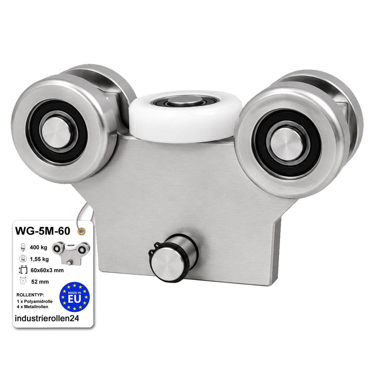 Torwagen für Schiebetore - für Profile 60 x 60 mm - Wandstärke 3 mm: WG-5M-60