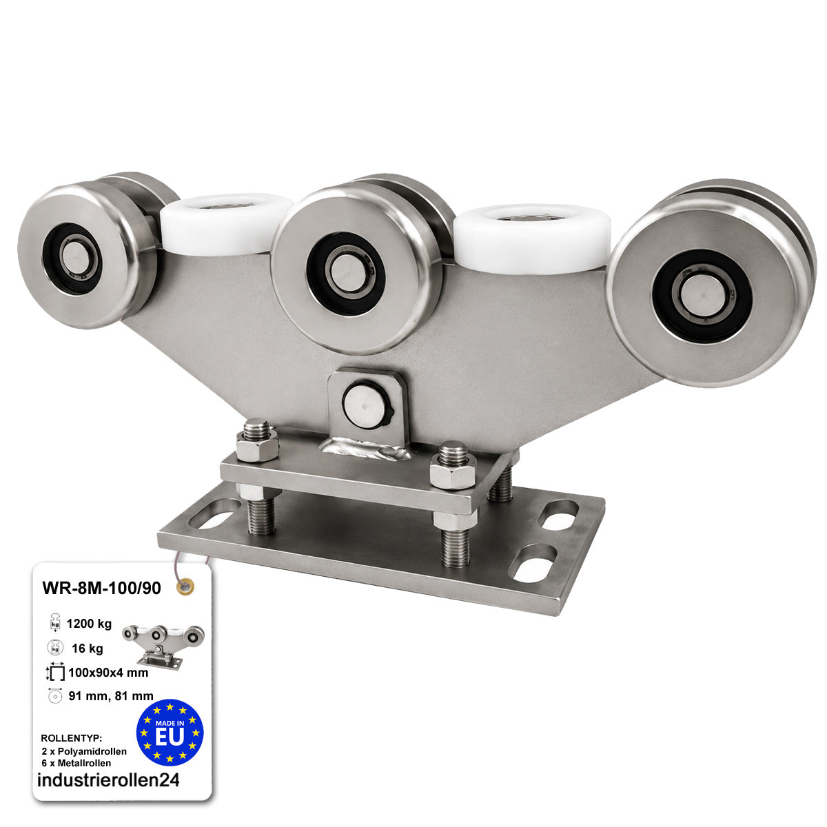 Torwagen für Schiebetore - für Profile 100x90 mm - Wandstärke 4 mm: WR-8M-100/90