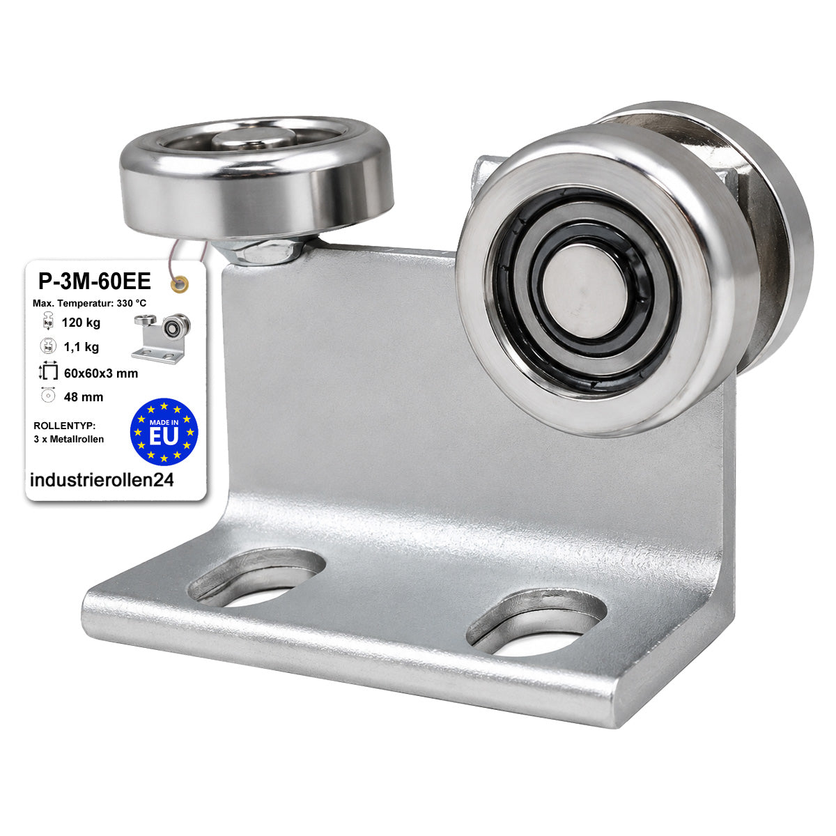 Torwagen für Schiebetore bis 330 °C – für Profile 60 × 60 mm – Wandstärke 3 mm: P-3M-60EE