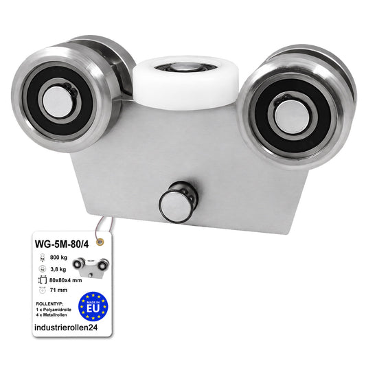 Torwagen für Schiebetore - für Profile 80 x 80 mm - Wandstärke 4 mm: WG-5M-80/4