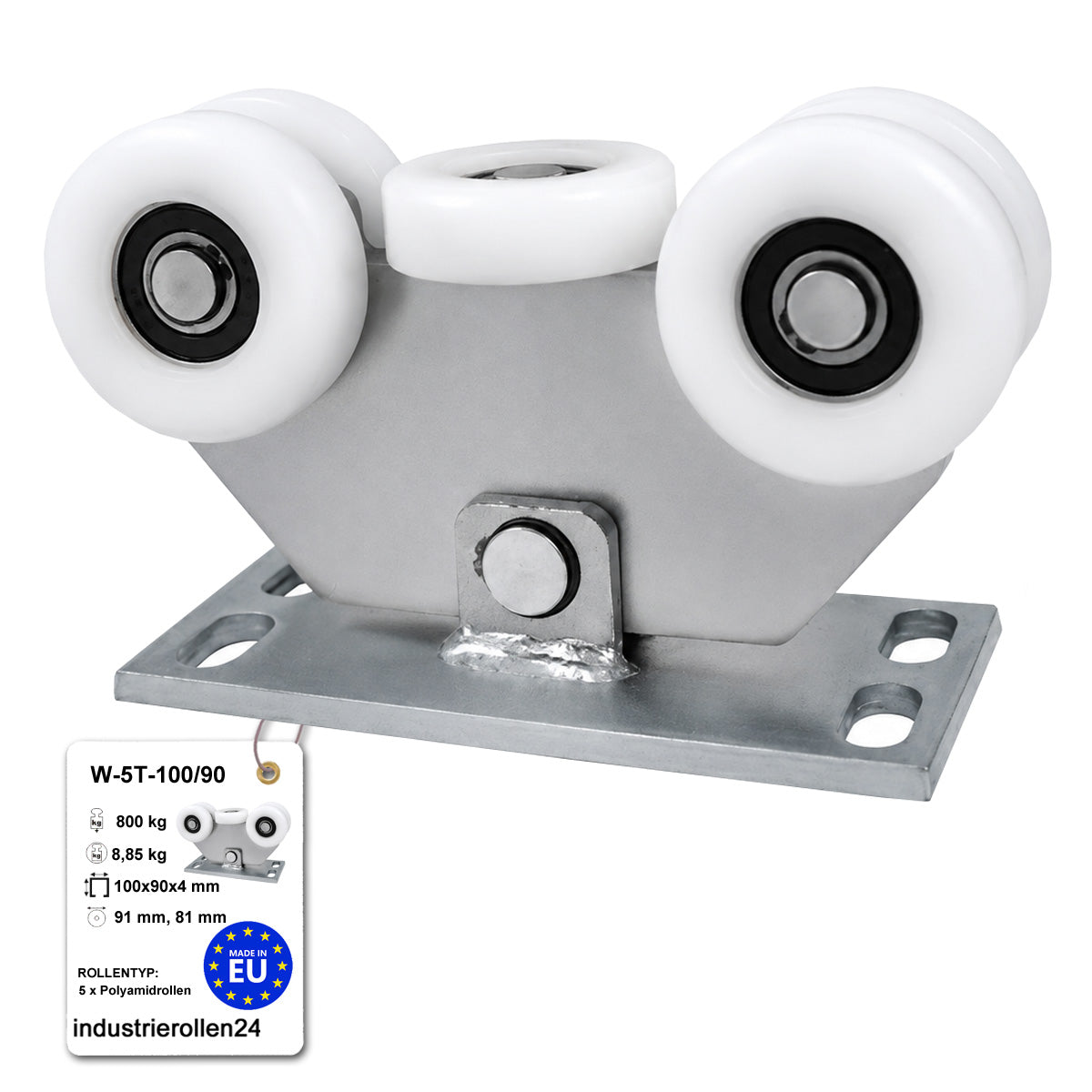 Torwagen für Schiebetore - für Profile 100x90 mm - Wandstärke 4 mm: W-5T-100/90