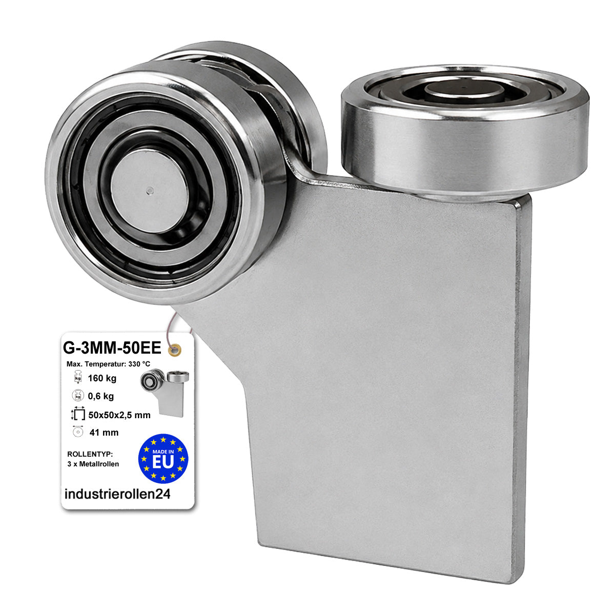 Torwagen für Schiebetore bis 330 °C – für Profile 50 × 50 mm – Wandstärke 2,5 mm: G-3MM-50EE