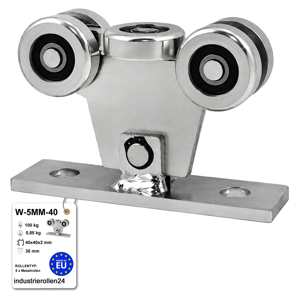 Torwagen für Schiebetore - für Profile 40x40 mm - Wandstärke 2 mm: W-5MM-40