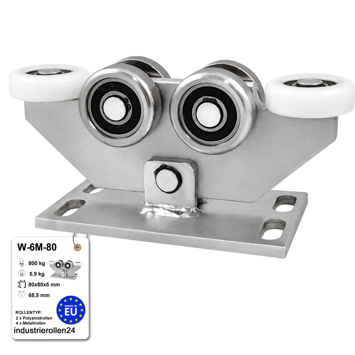 Torwagen für Schiebetore - für Profile 80 x 80 mm - Wandstärke 5 mm: W-6M-80