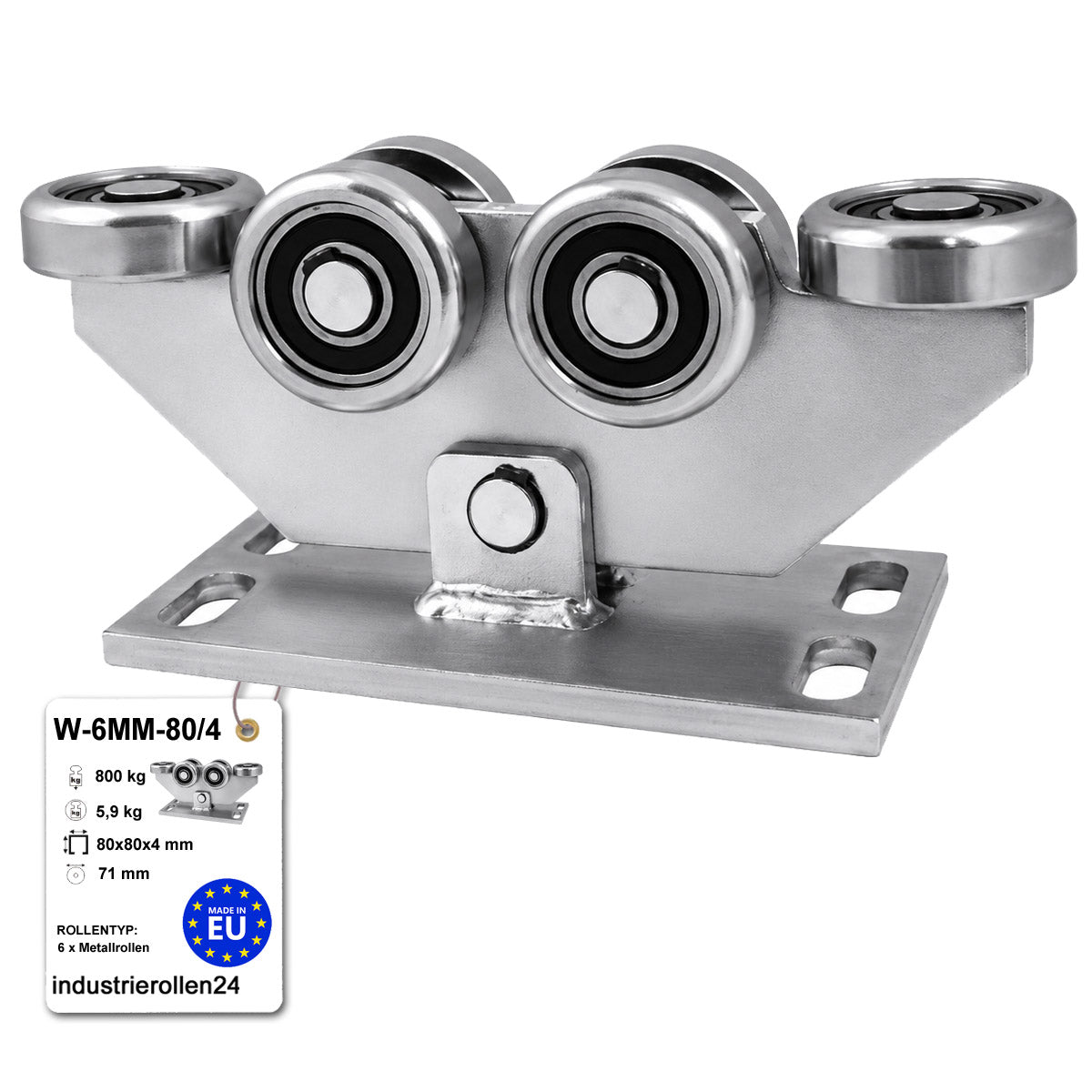 Torwagen für Schiebetore - für Profile 80 x 80 mm - Wandstärke 4 mm: W-6MM-80/4