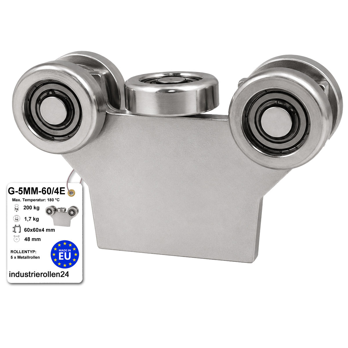 Torwagen für Schiebetore bis 180 °C – für Profile 60 × 60 mm – Wandstärke 4 mm: G-5MM-60/4E