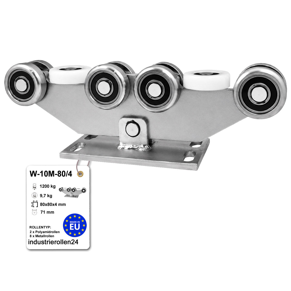 Torwagen für Schiebetore - für Profile 80 x 80 mm - Wandstärke 4 mm: W-10M-80/4