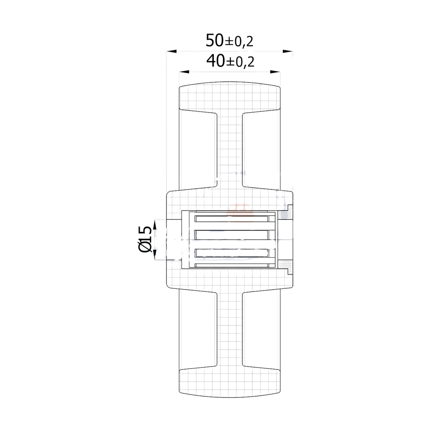 Transportrad Ø125 mm – Weißes Polyamidrad für Wagen, Code: 20B