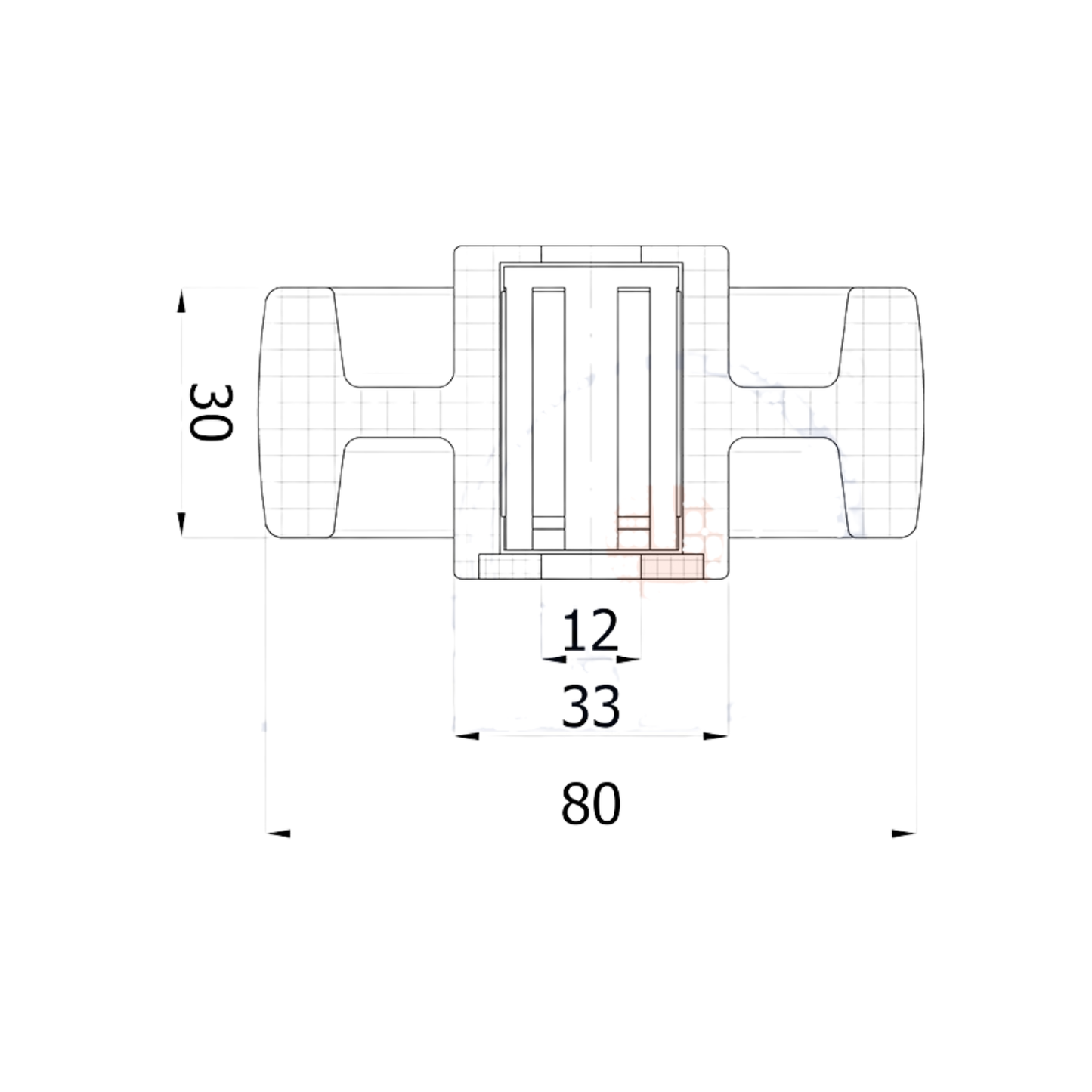 Transportrad Ø80 mm – Weißes Polyamidrad für Wagen, Code: 1B