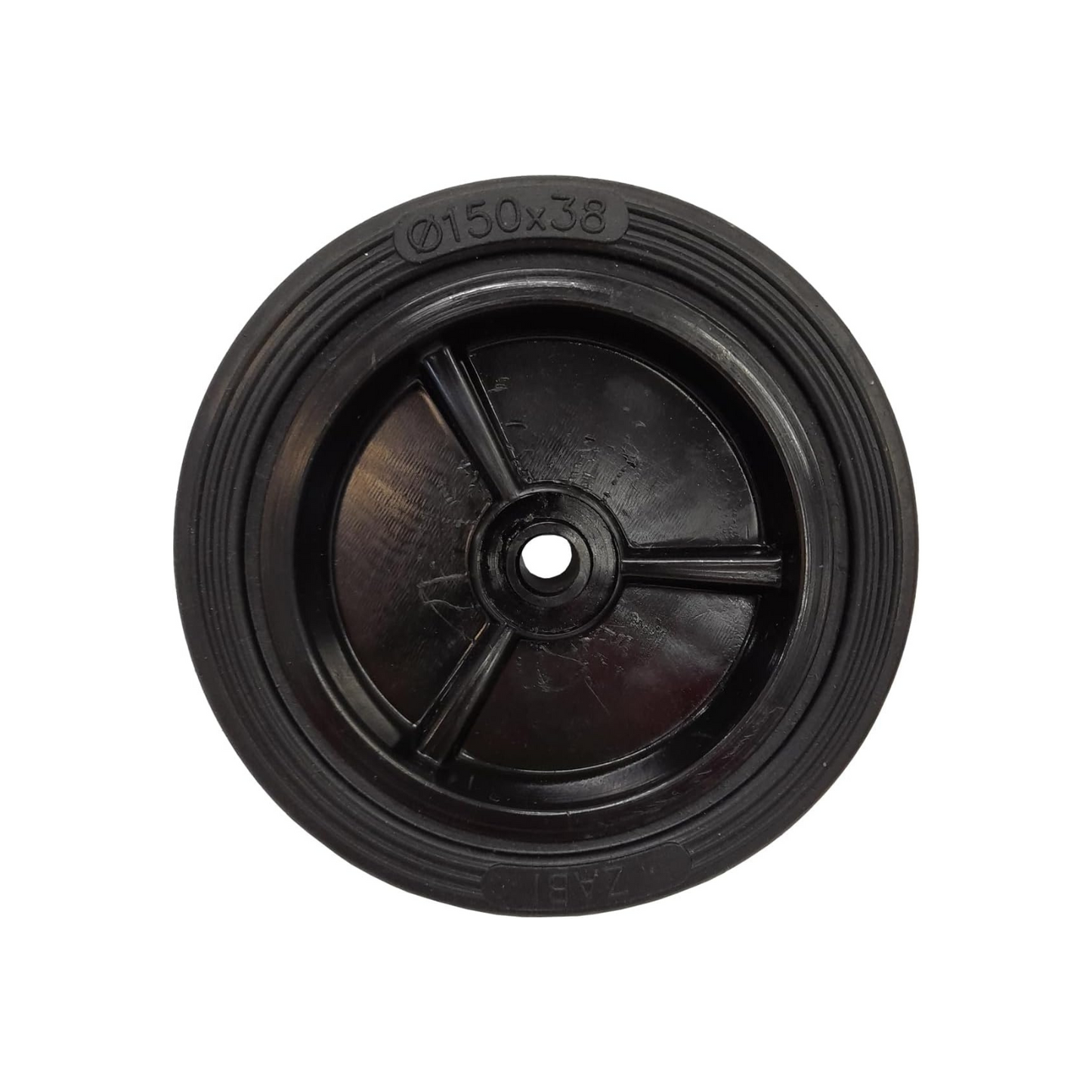 Rasenmäherrad 150 mm – Universal Ersatzrad aus Vollgummi + Montage-Set, Code: K150*M8