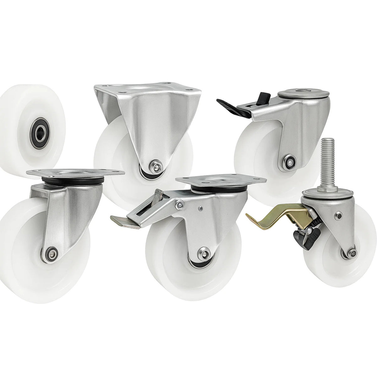 Transportrad Ø160 mm – Weißes Polyamidrad für Wagen, Code: 40B/40