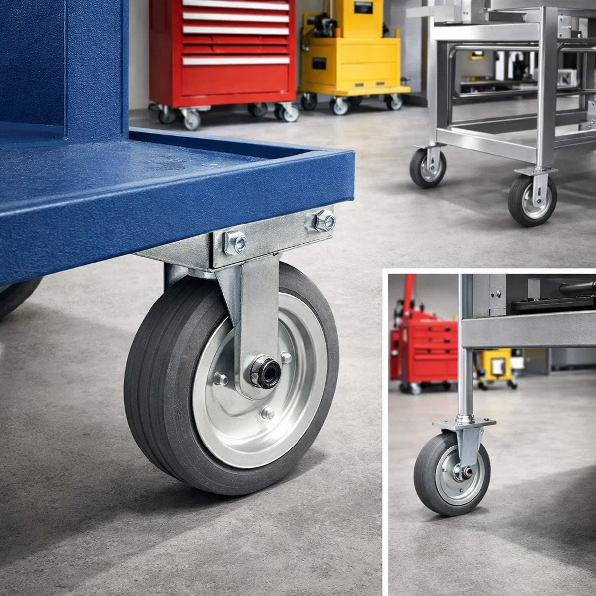 Metall-Gummiräder 250 mm mit Montage-Set – robuste Räder für Transport & Industrie Code: 91S