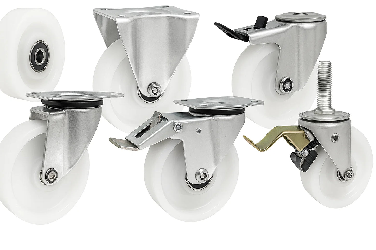 Transportrad Ø100 mm – Weißes Polyamidrad für Wagen, Code: 10BN/20