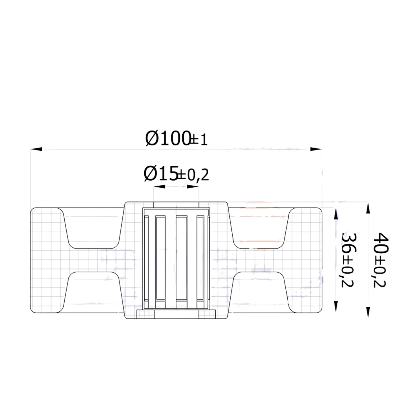 Transportrad Ø100 mm – Weißes Polyamidrad für Wagen, Code: 10BZ