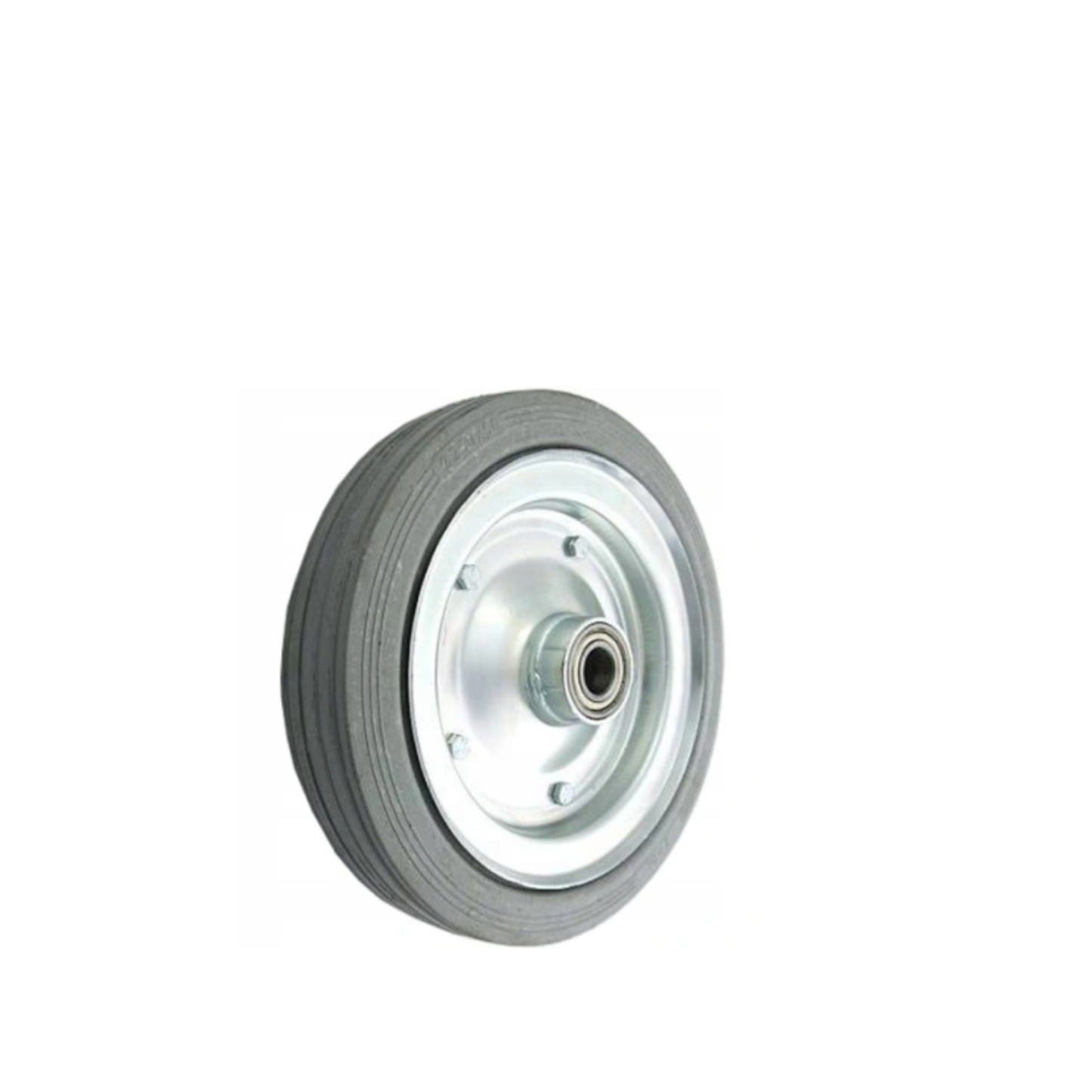 Ersatzrad Ø250 mm – Graues, nicht abfärbendes Vollgummi Industrierad mit Kugellager für Transportwagen, Code: 90LLS/25